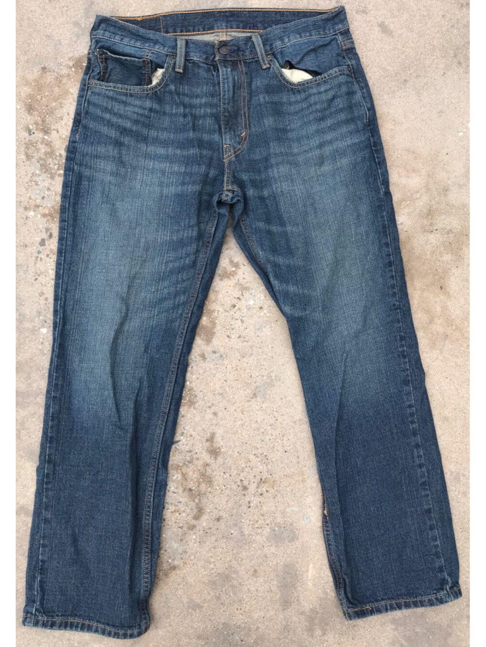 Mens Levi's 559 Relaxed Straight Blue Jeans 33Wx30L Dark Wash Measure 31Wx28.5L